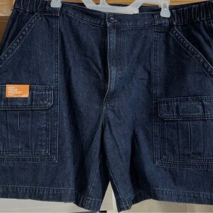 New Men's Blue Denim Cargo Shorts 42 Waist